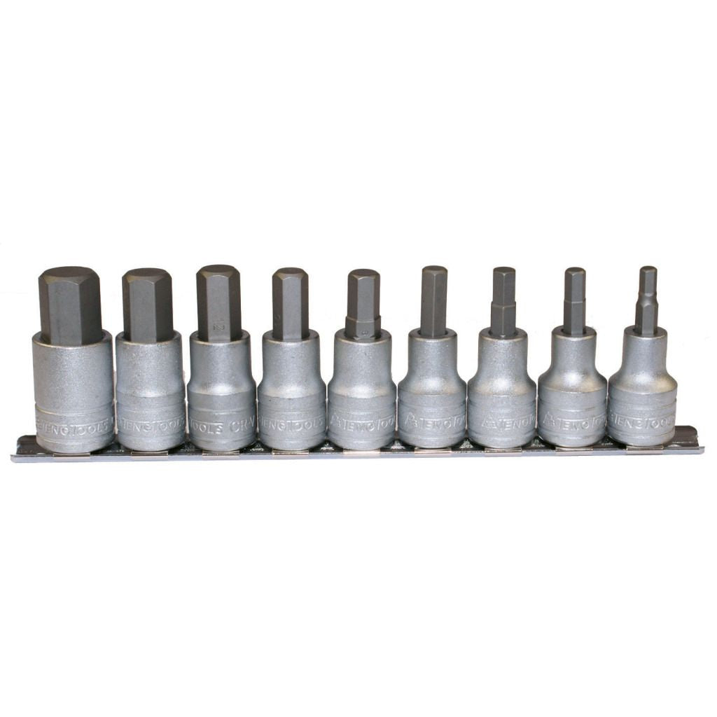 9PC 1/2inch Drive Hex Bit Socket Set