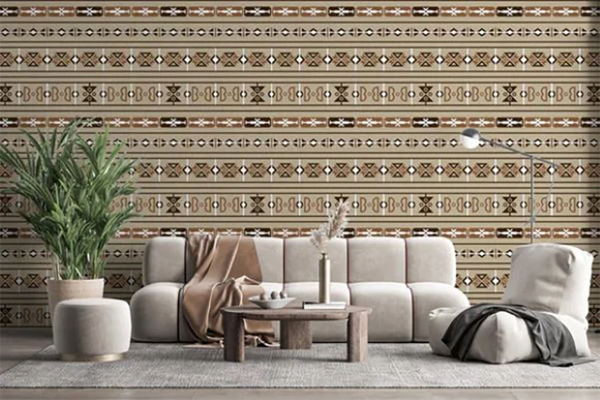 Sepedi African Print Wallpaper Brown