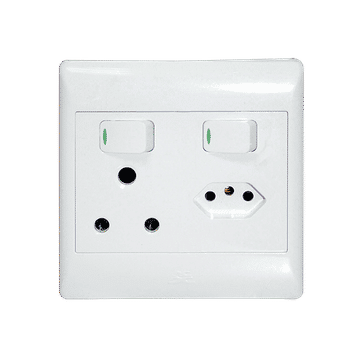 1x16A + 1 EURO SW SOCKET OUTLET
4x4 WITH WHITE COVER PLATE