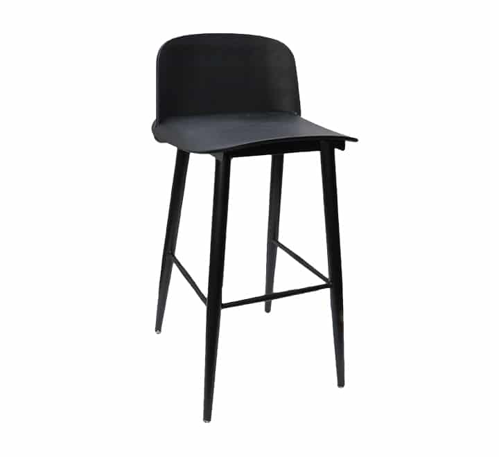 Vividitto - Bar Chair With Metal Legs - Black