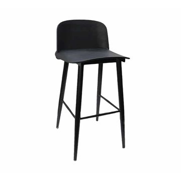 Vividitto - Bar Chair With Metal Legs - Black