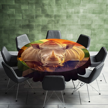 Rhino Afrika Round Tablecloth