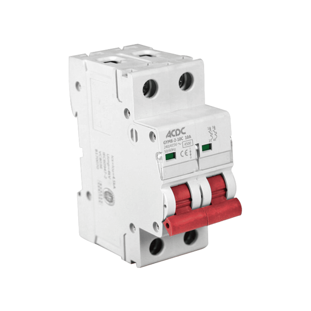 Circuit Breaker 2 Pole D-Curve 4.5KA 20A