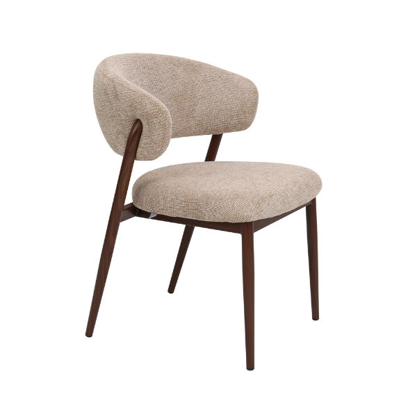 Chair Crazy Lyon Chair Walnut Metal Frame Aragon Latte Fabric