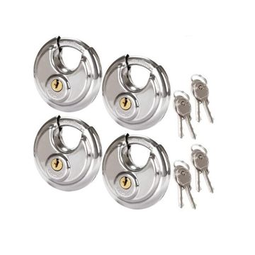 PADLOCK DISCUS LOCK ROUND 70MM 4PC SAME KEY