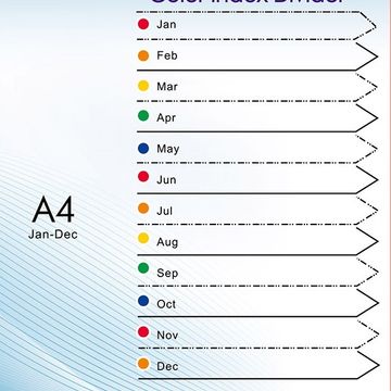 PVC Index Divider Jan-Dec Printed - 12 Tab