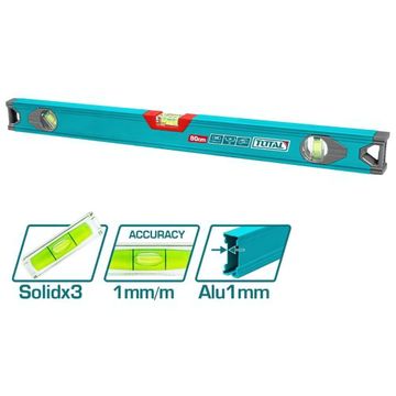 Total 100Cm Aluminium Spirit Level Aluminium Thickness 1Mm- 3 Pack