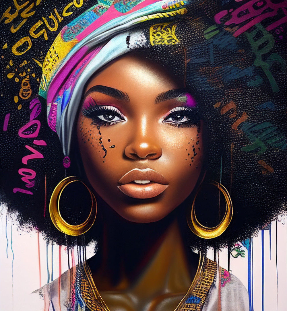 Canvas Wall Art - Canvas Wall Art –Beautiful African Woman - B1062 - [120 x 80 cm]
