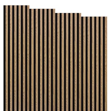 Marbet Design Woodline - 4 units x Light Oak Lamella Panel on Black Felt - 2500 x 300 mm