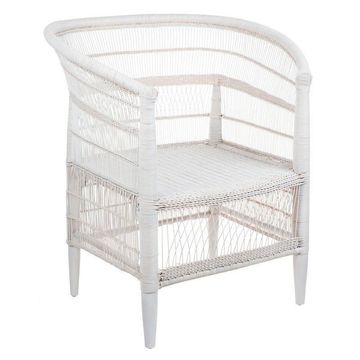 Bespoke & Co Handmade Malawi Cane Chair - White
