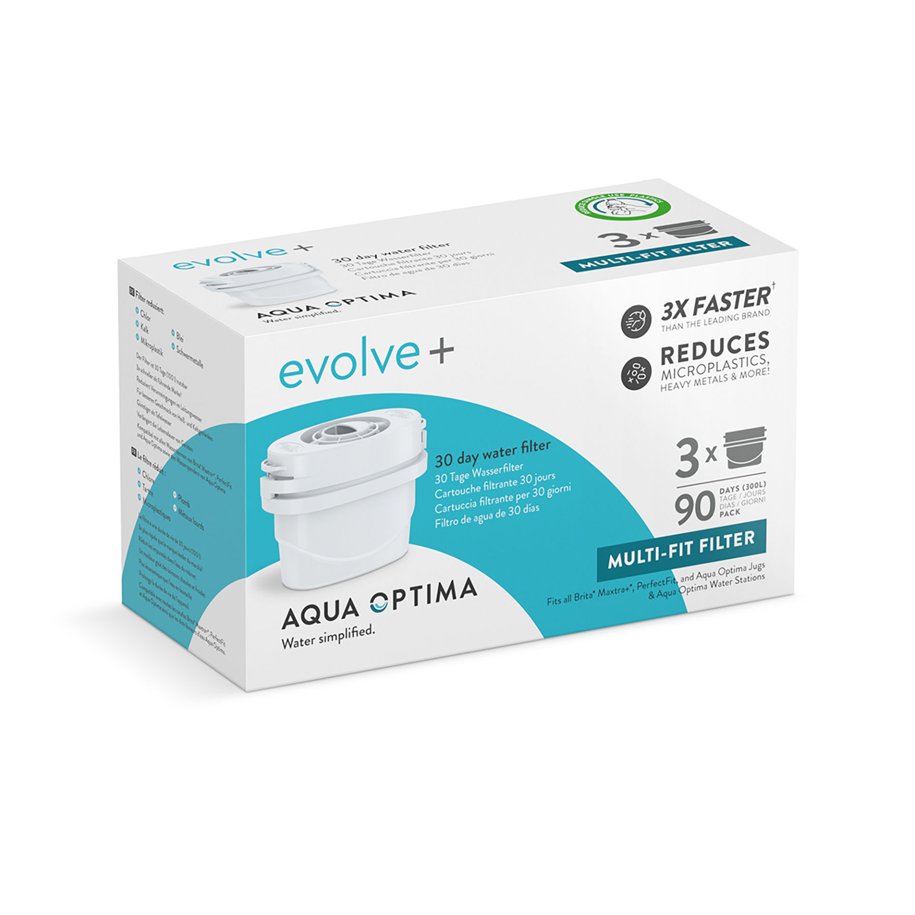 Aqua Optima Filter 3 Pack Plastic White 30 Day 