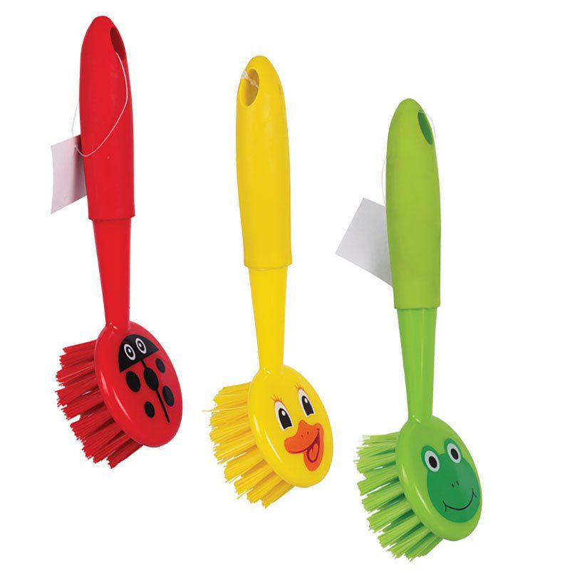 Duck Design Dish Brush - Long Handle 18cm - 3 Pack