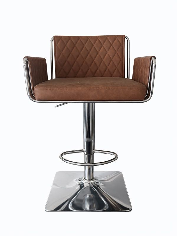 Prestige Home - Hugo Brown Leather Swivel Barstool