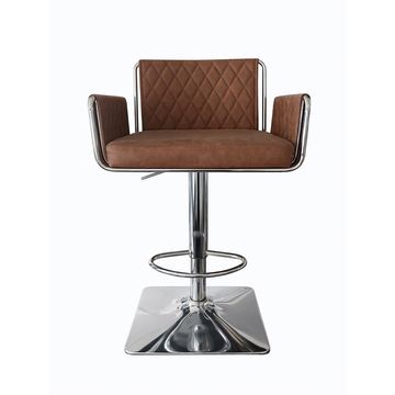 Prestige Home - Hugo Brown Leather Swivel Barstool