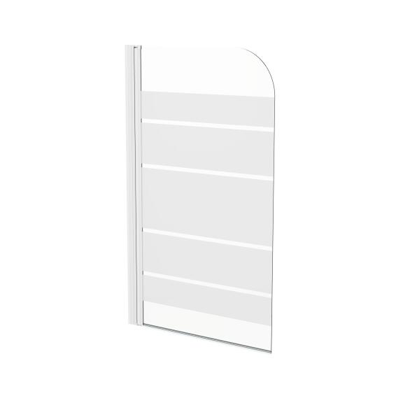 Nerea bath screen chrome pivot screen with 4mm printed glass w76cmxh130cm