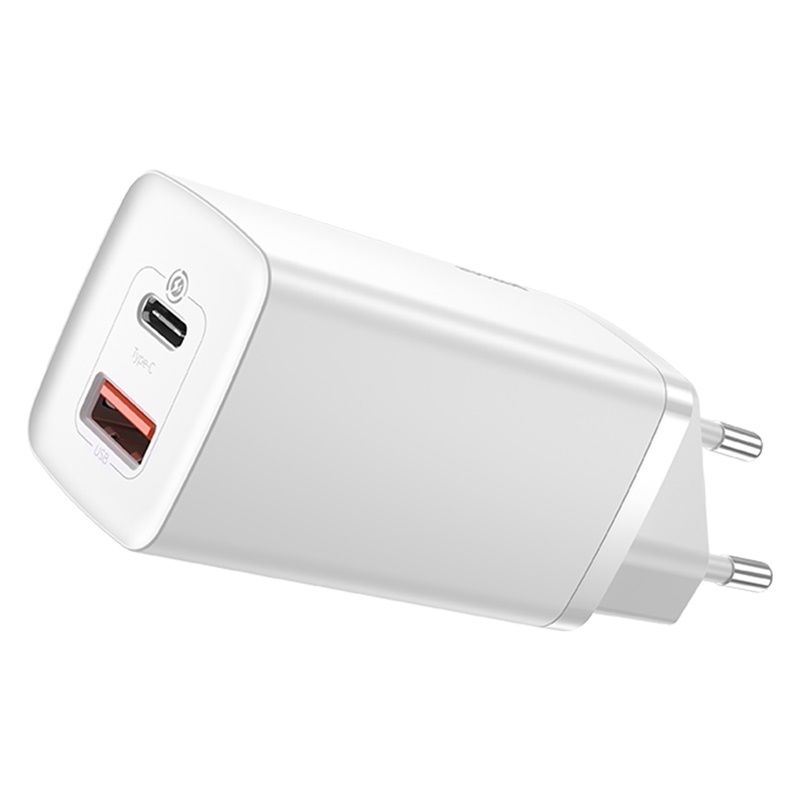Baseus GaN2 Lite Quick Charger 65W Type-C & USB EU - White