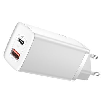 Baseus GaN2 Lite Quick Charger 65W Type-C & USB EU - White