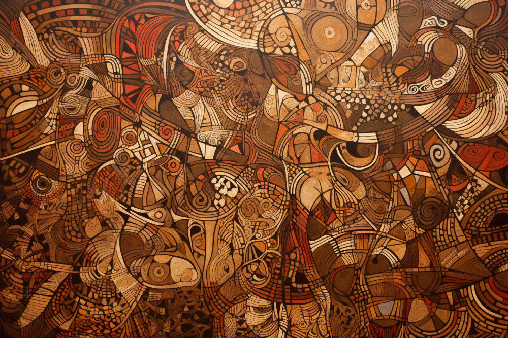 Canvas Wall Art - Abstract Piece Symbolizes Tight Knit Bond - A1209 - [120 x 80 cm]