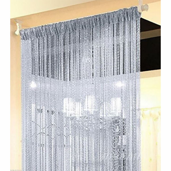 Matoc String Curtain - Silver with silver specks - (2 Pack)