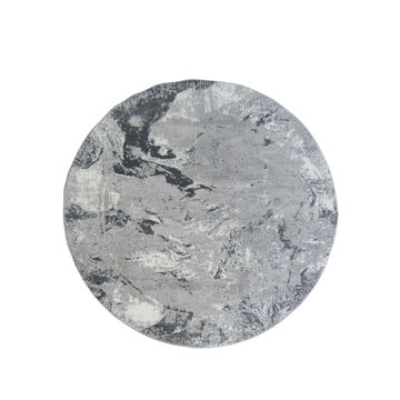 BK Carpets & Rugs -  Modern Round Area Rug –  2m x 2m - Grey & Dark Grey