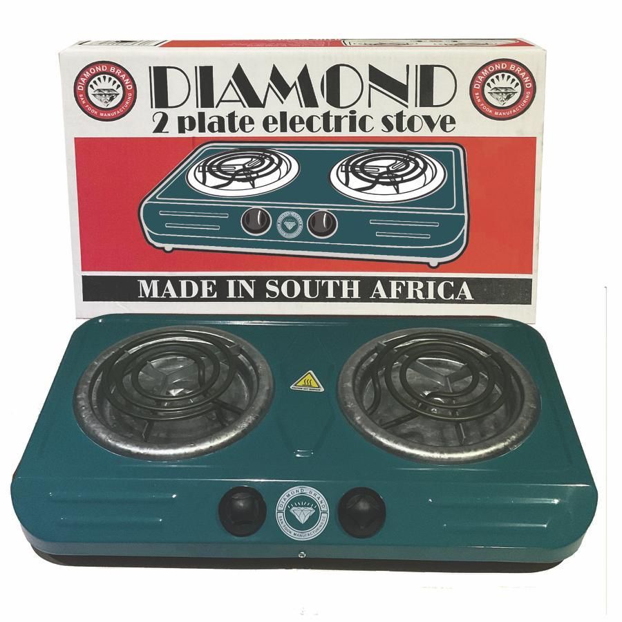 Diamond - Double Electric Spiral Hotplate Stove - Blue