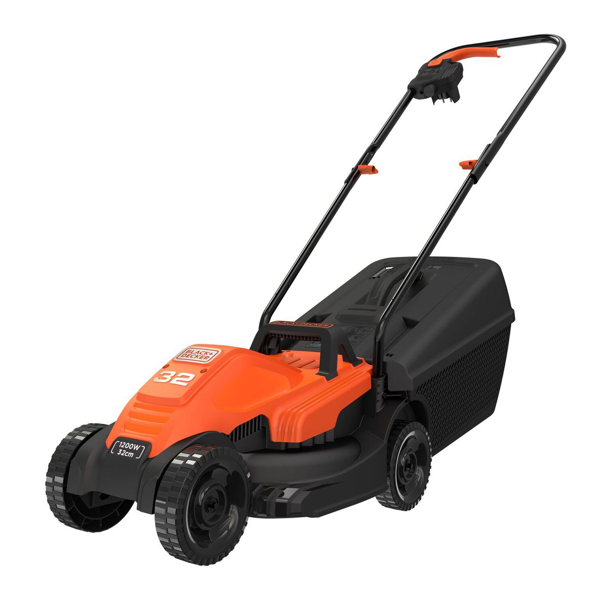 Black Decker 1200W Electric Lawn Mower 32cm Deck adjustable