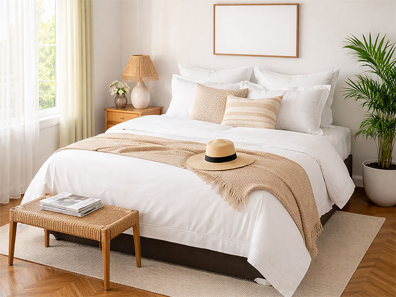 Premium Collection - Super Soft and Breatheable Oxford Optical White Satin-Stitched Duvet Cover Set - (01 Set) - King