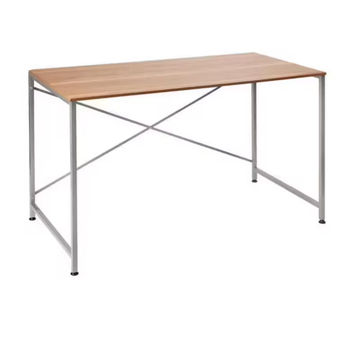 EFURN- Wooden & White Metal Frame Office Desk