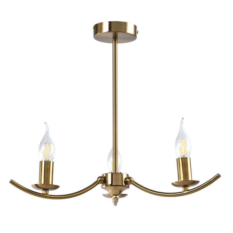 Metal Chandelier with Alabaster Glass