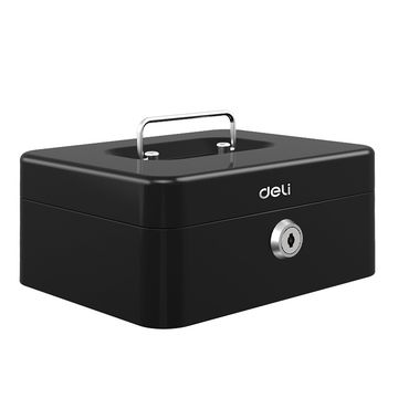 Deli Cash Box Black 200Lx160Wx90H mm