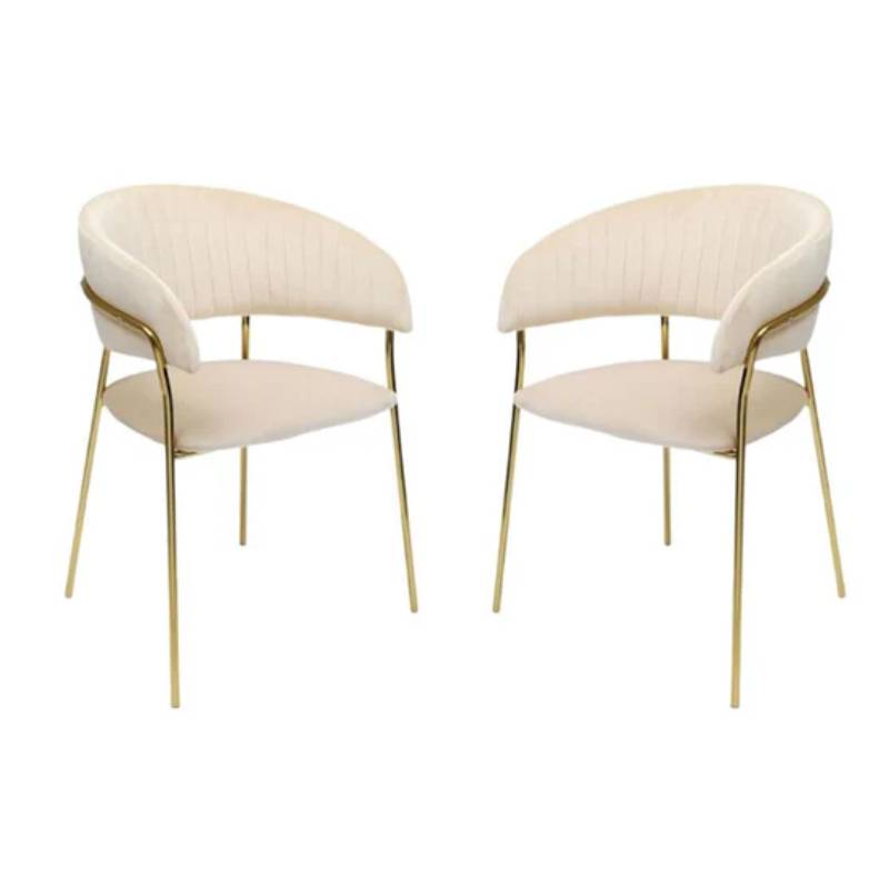 Nu Dekor - Arya Velvet Dining Chair - Set of 2 - Cream
