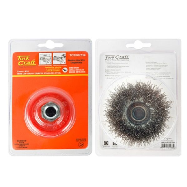 Tork Craft - Wire Cup Brush 75 x M14 Crimped Stainless Steel TCw - 4 Pack