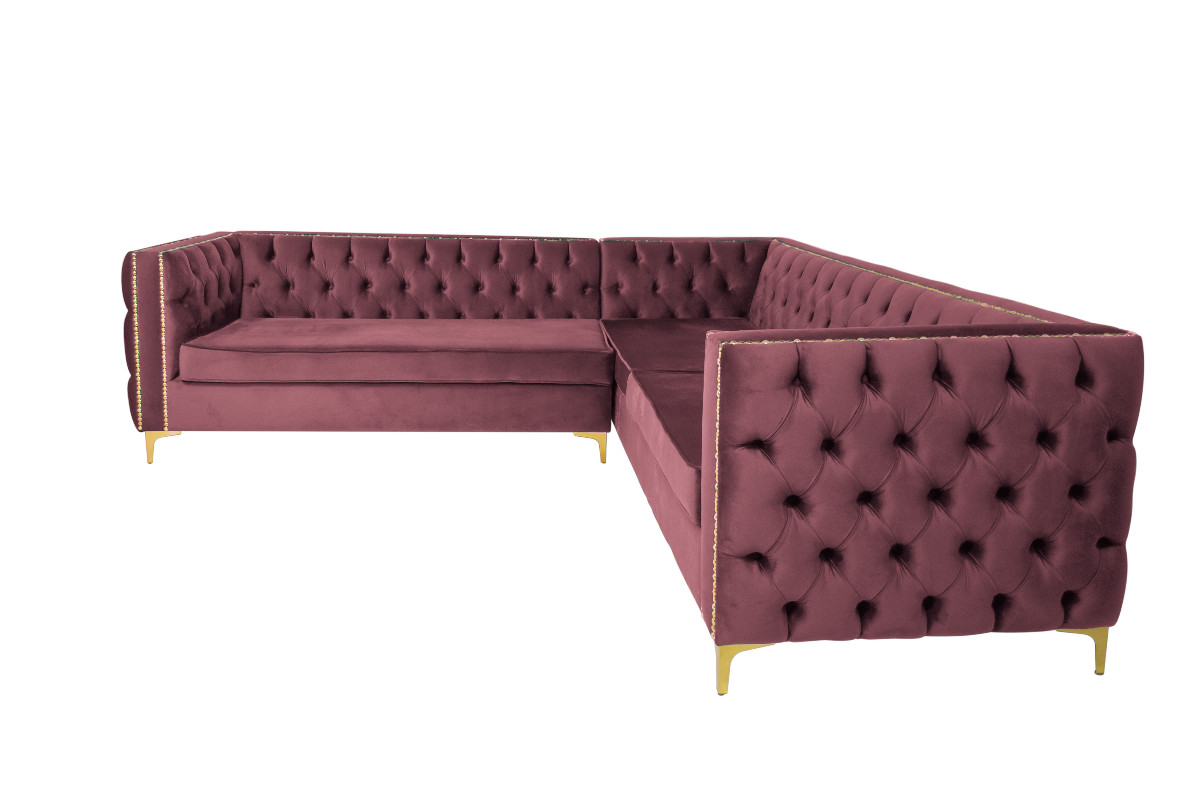 Rosa Oxford Corner Button Couch - Pink