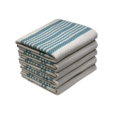 Bunty's Kitchen Towel - Design 2378 - 050x080cms - (05 Pc Pack) - Stripes - Scuba Blue