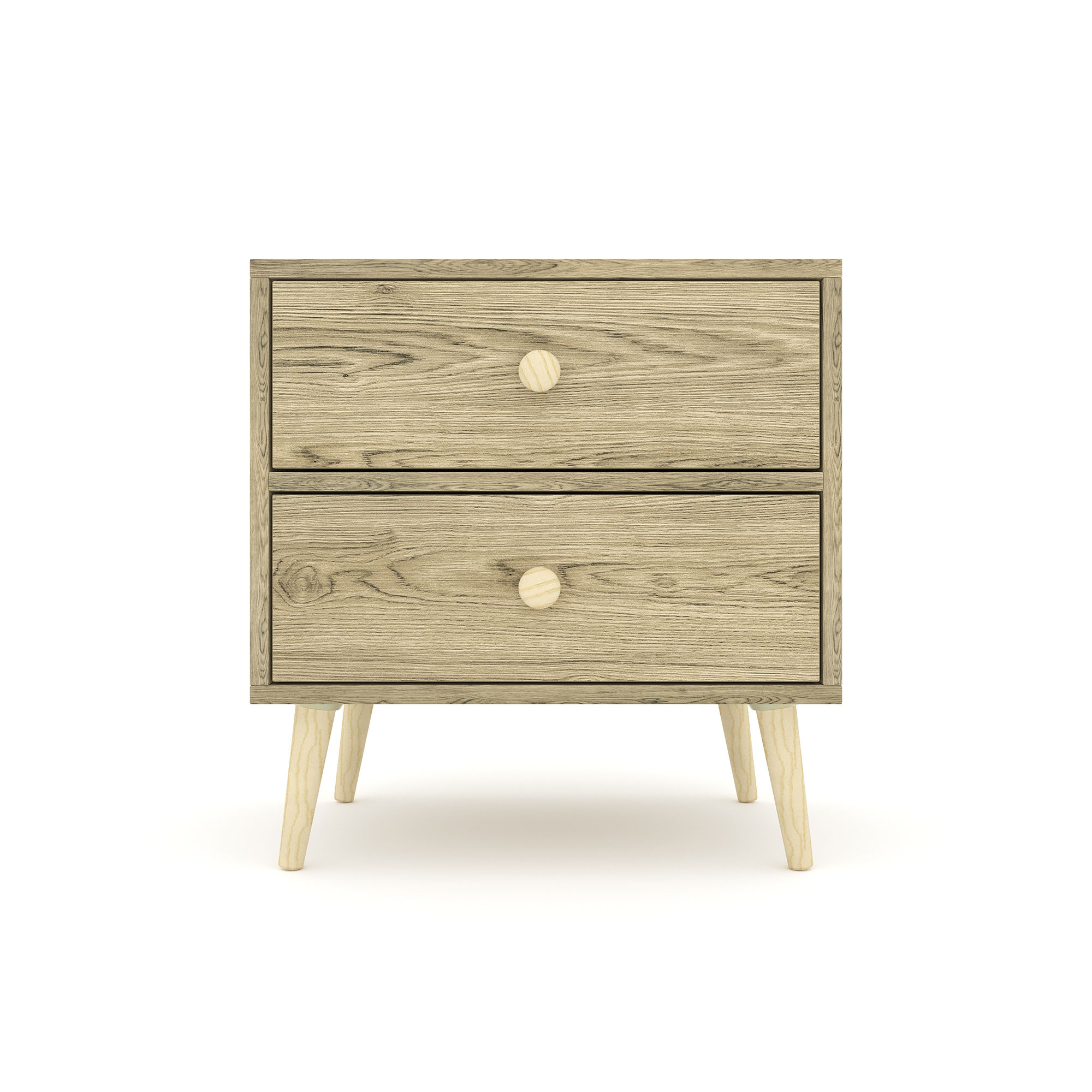 BAM! Scandinavian Two Drawer Bedside Table