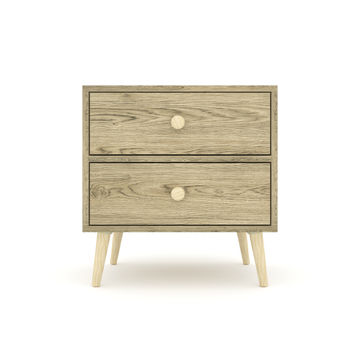 BAM! Scandinavian Two Drawer Bedside Table