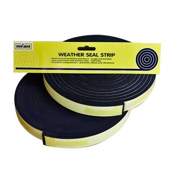 Weather Seal Tape 6mm x 10mm x 5mt Black Foam ( 2 Pack )