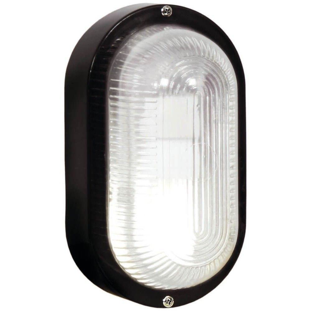 Oval Plain PVC Bulkhead - Black Ip54 Es