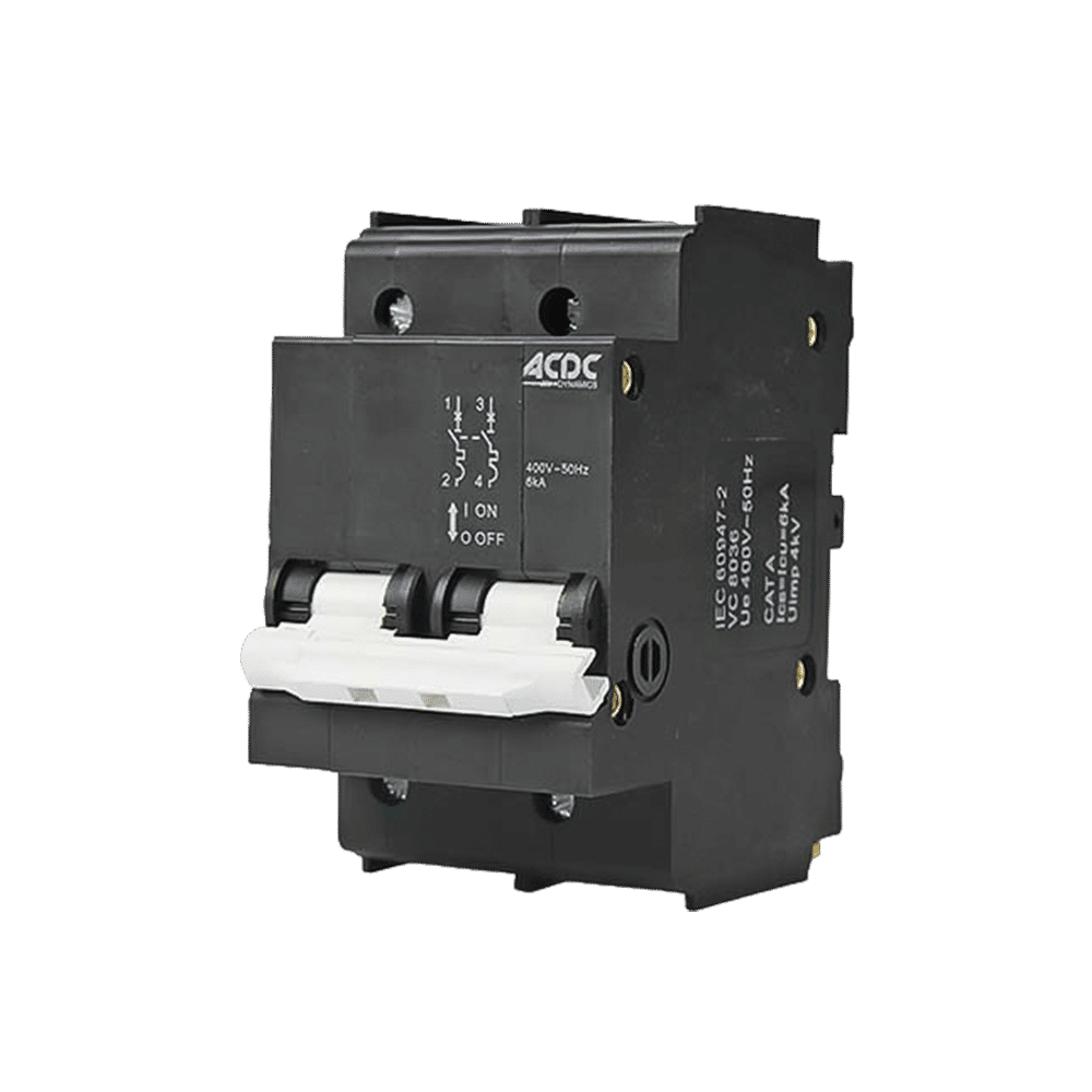 Circuit Breaker 13mm 6KA  2 Pole C-Curve   80A