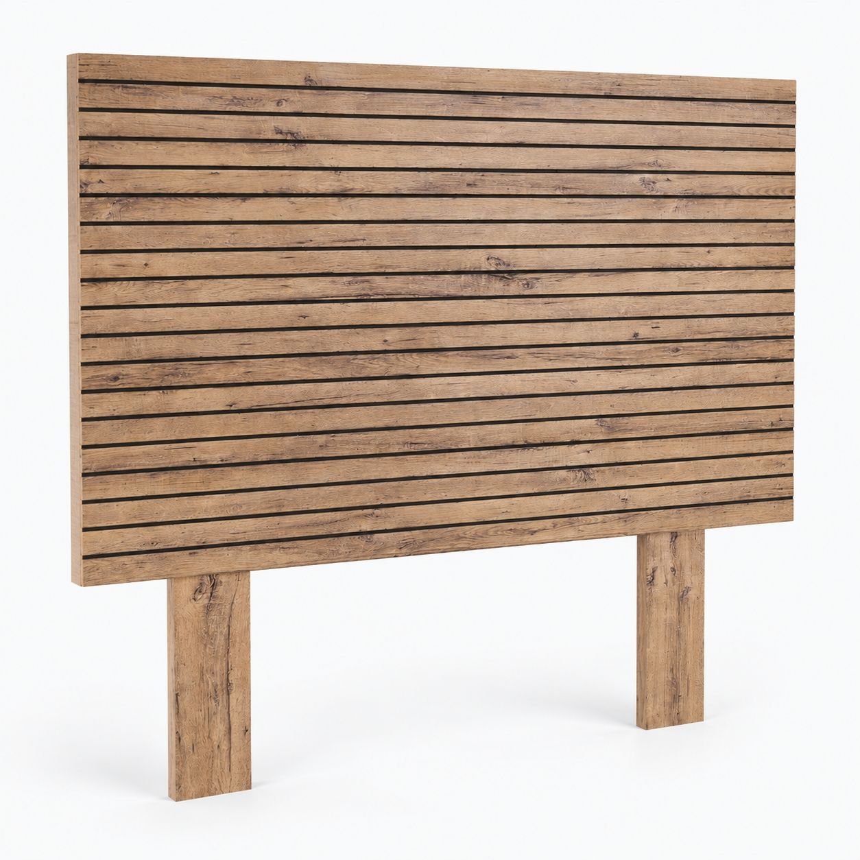 Hamilton Ribbed Headboard Double Rustic Birch