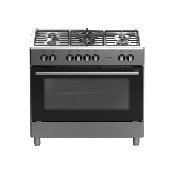 TOTAI 90CM 5 BURNER GAS STOVE WITH ELECTRIC OVEN STAINLESS STEEL
