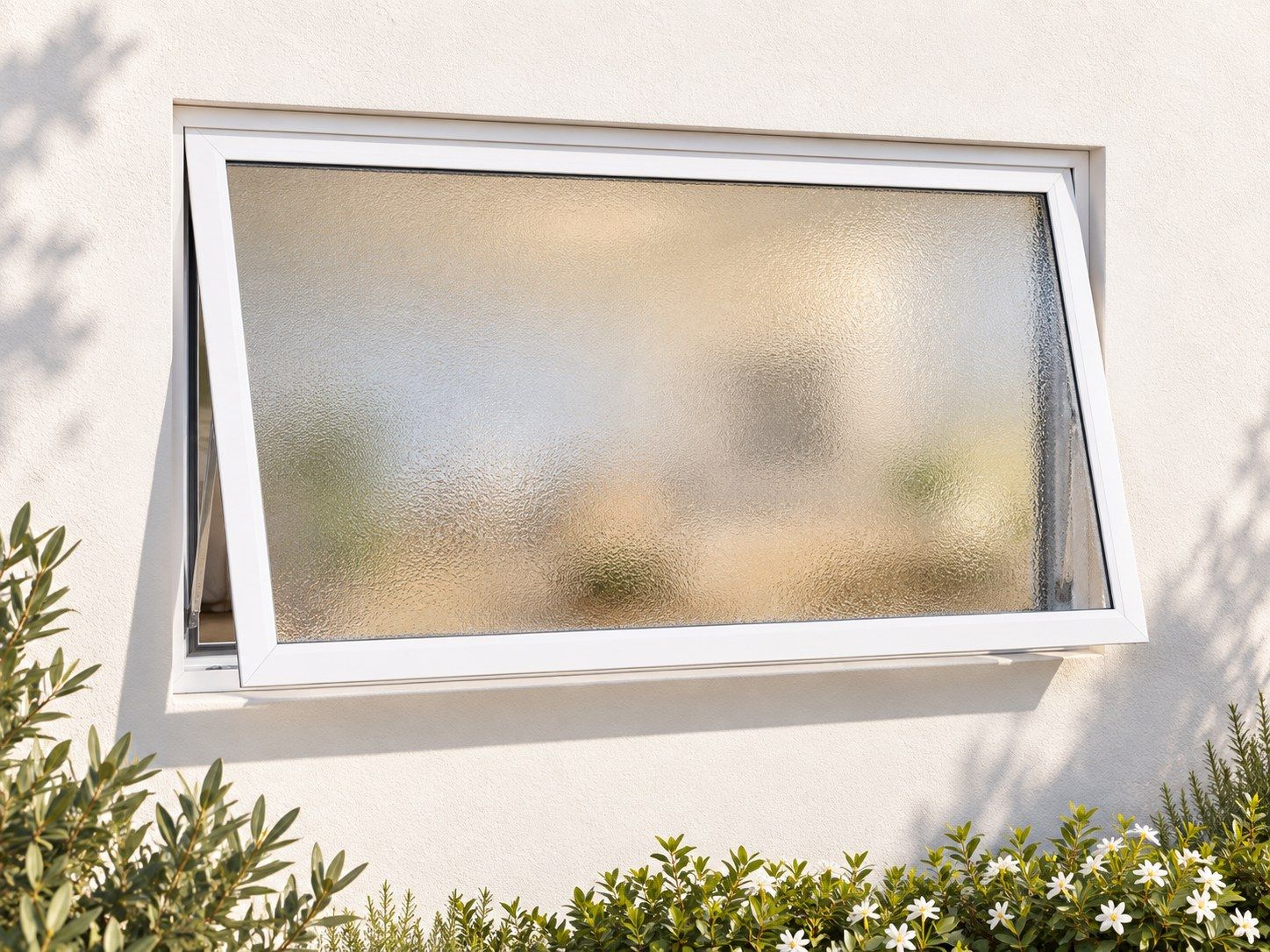 Kenzo Premium Top-Hung Aluminium Window - White, 900 600 mm, Single Opener, Obscure Safety Glass