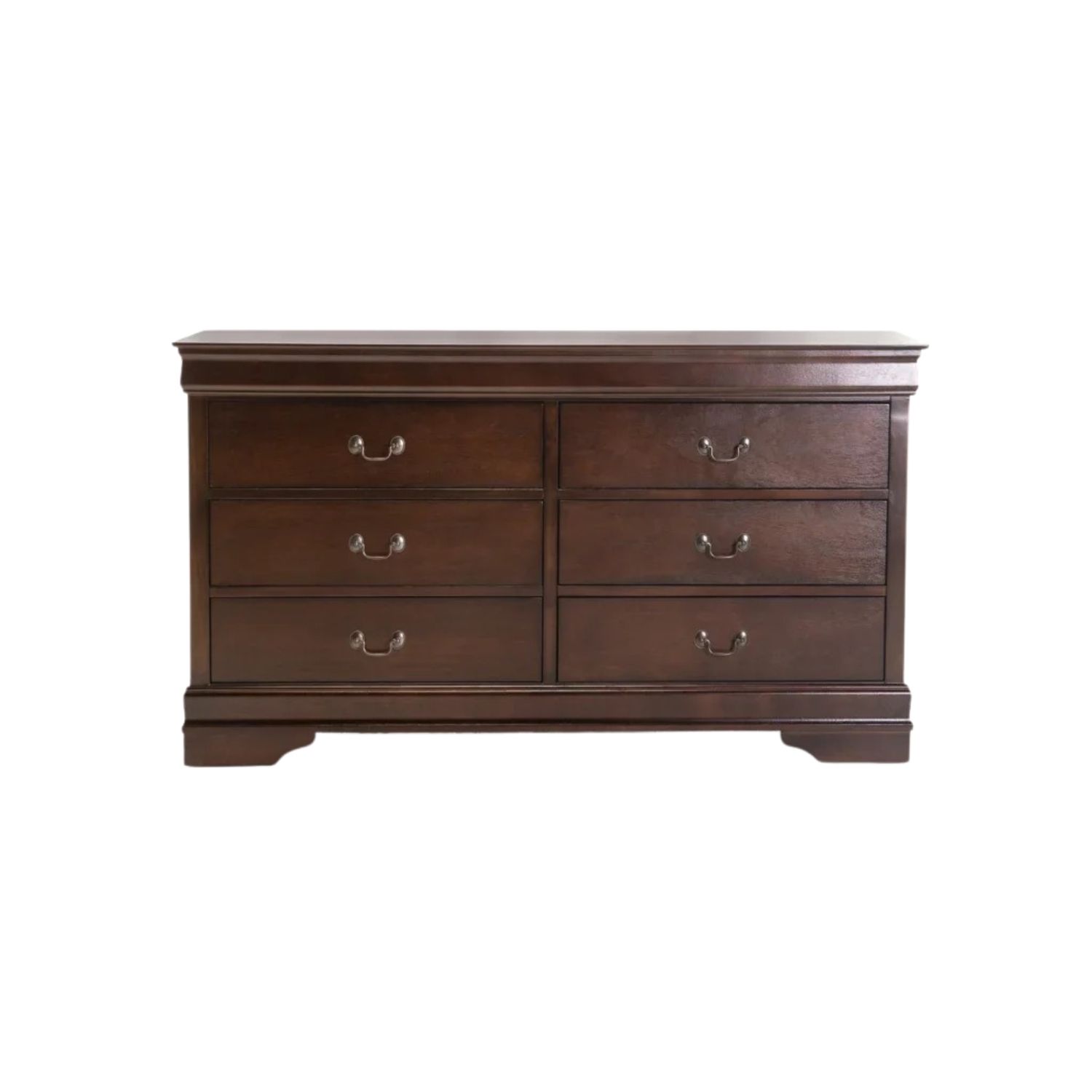 6 Drawer Solid Rubber Wood Dresser - Dark