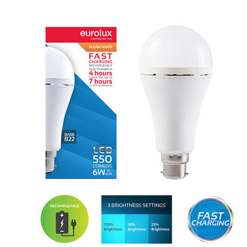 Rechargeable Fast Charging Lamp B22 LED 6w 3000K
