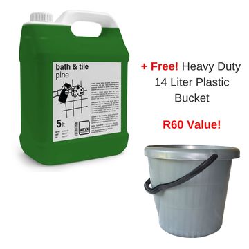 ABYX CHEMICAL COMPANY - 5 Liter (5,000ml)  Bath & Tile Cleaner / Multi-surface + Free 14 Liter Heavy Duty Bucket