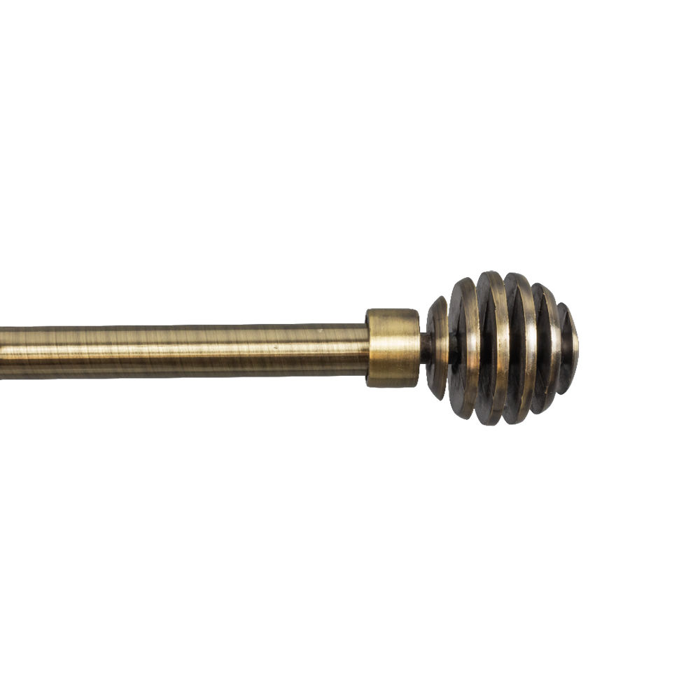 16-19mm Exp Stl Rod Spiral Finial Brass 1.2m-2.1m