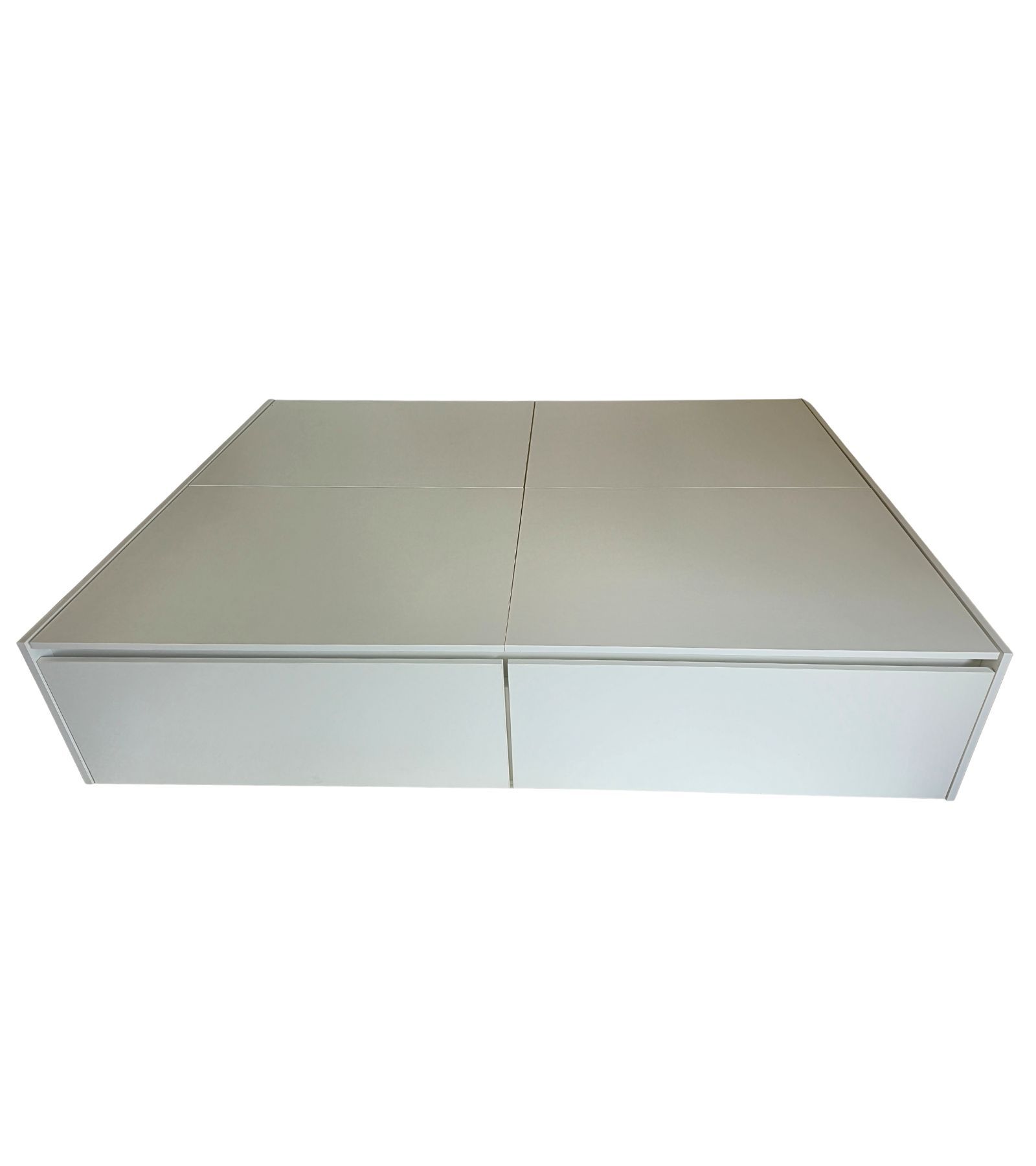 Modena Double Bed Base with Storage - White