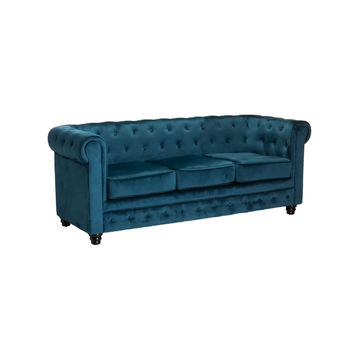 Vividitto - Shapidio Velvet 3 Seater Couch - Teal