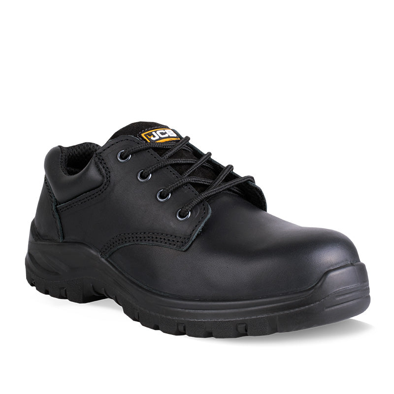 JCB Oxford Safety Shoe Leather Slip Resistant Black Size 3 LEROY MERLIN South Africa
