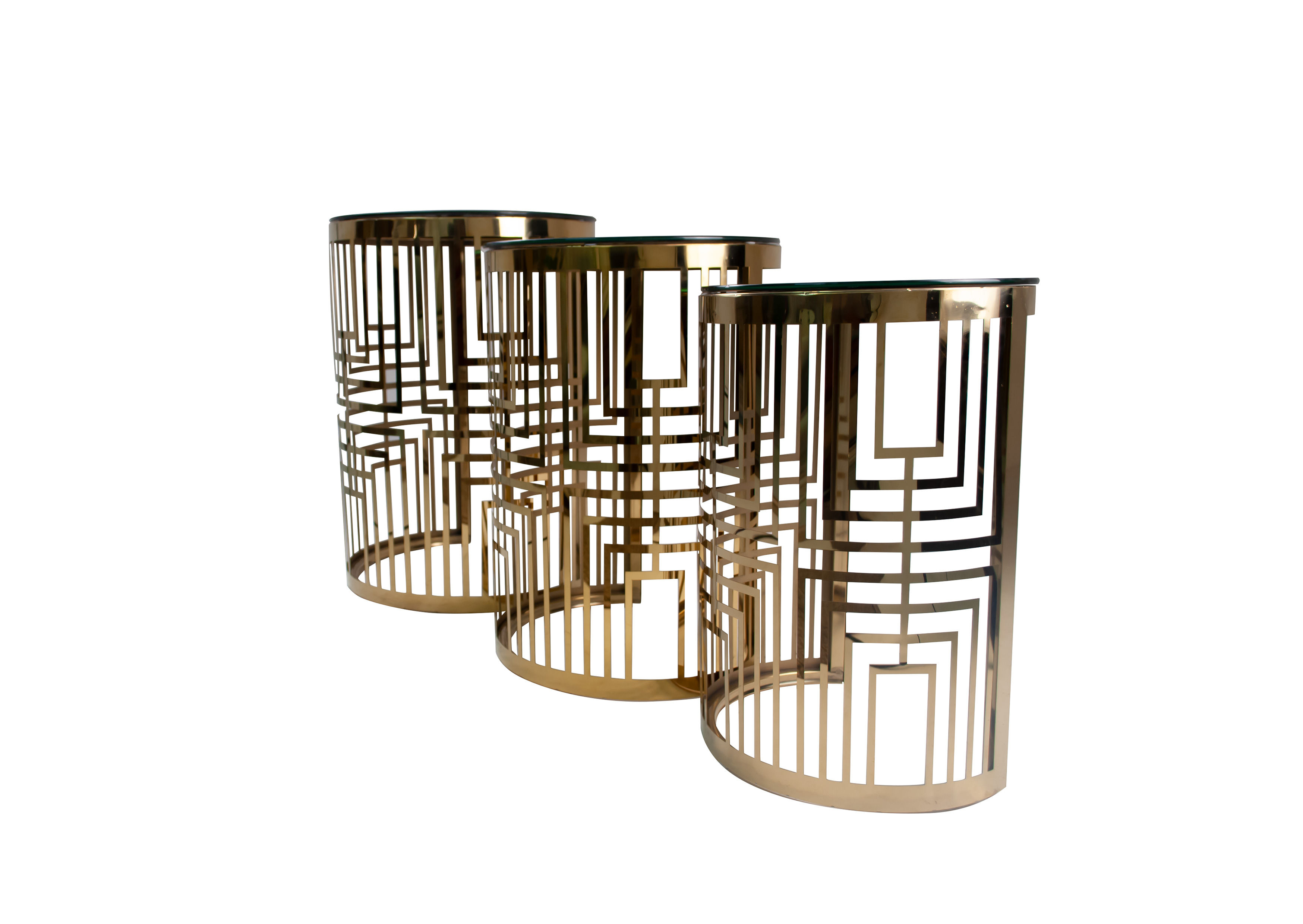 Lily Nesting Coffee Table - Stripe L Shapes